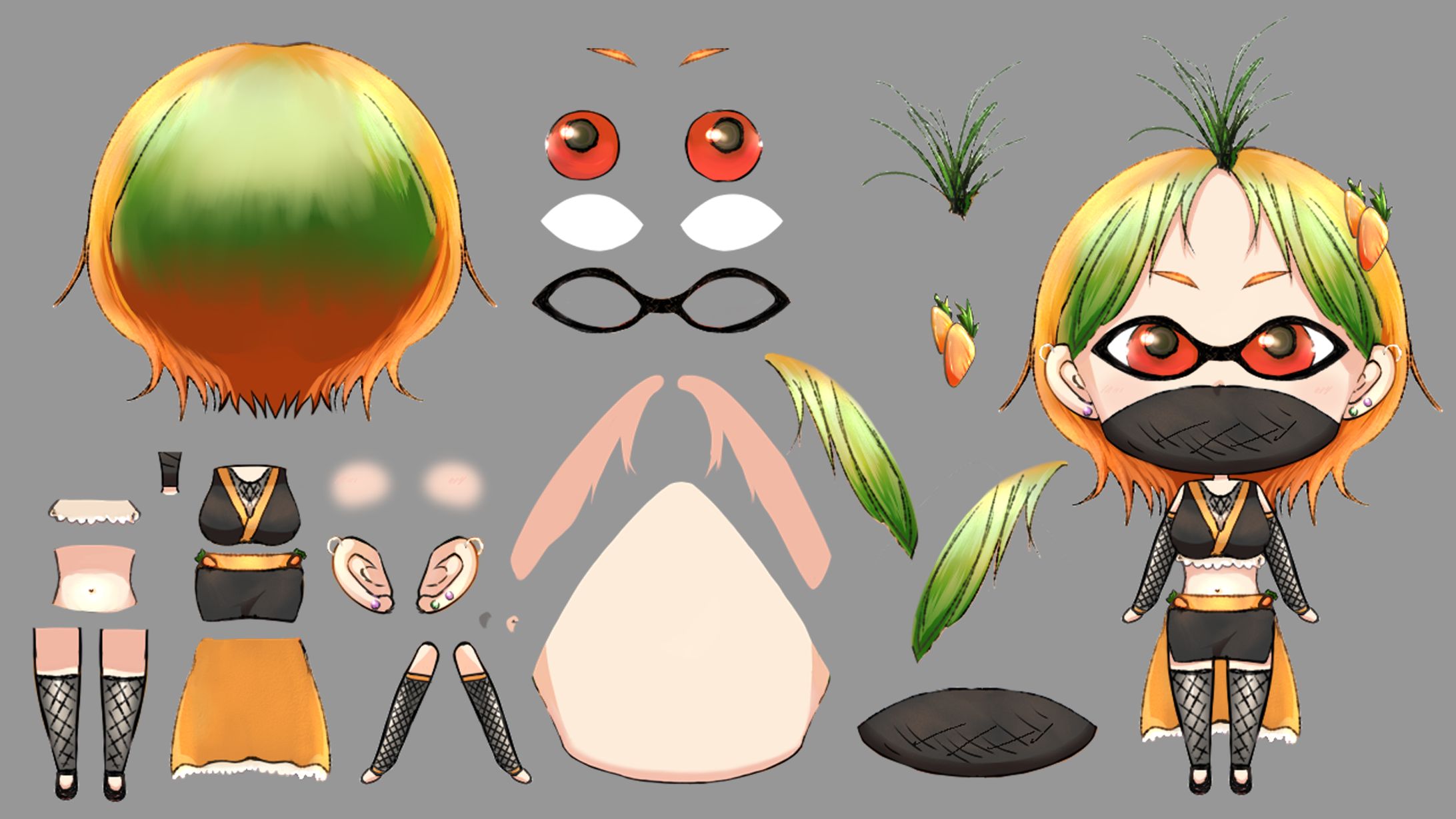 Live2D用パーツ分け[2023年7月]-1