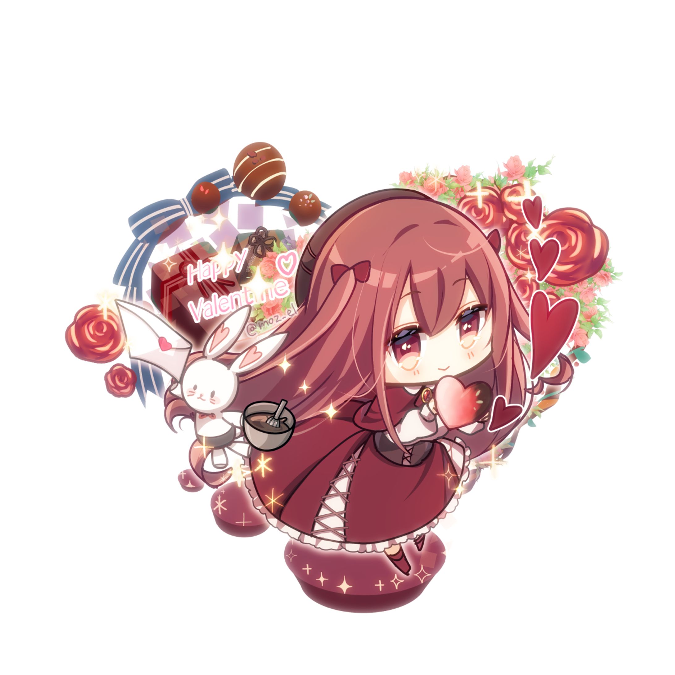 バレンタインミニキャライラスト-1