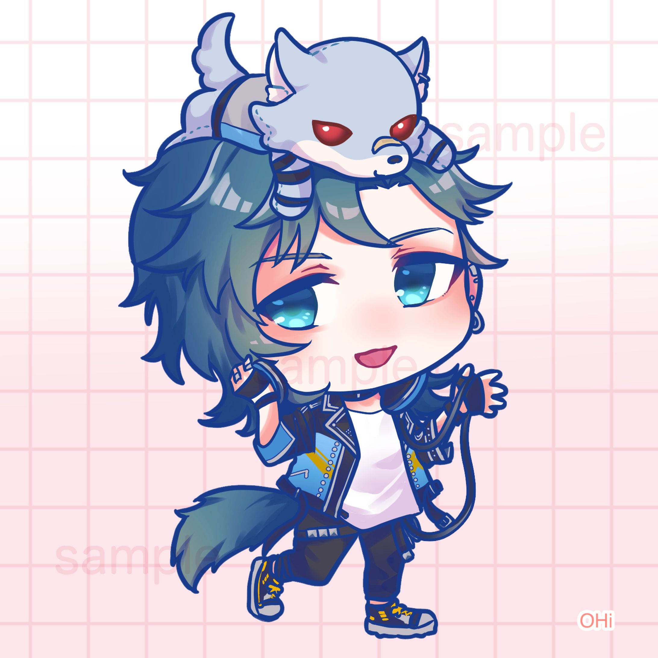 ミニキャライラスト（蒼雲ウルフギャング様）-1