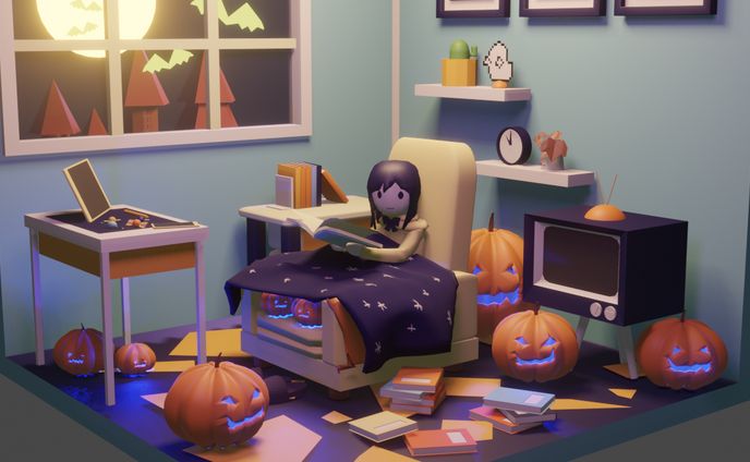 3DCG ハロウィンの夜