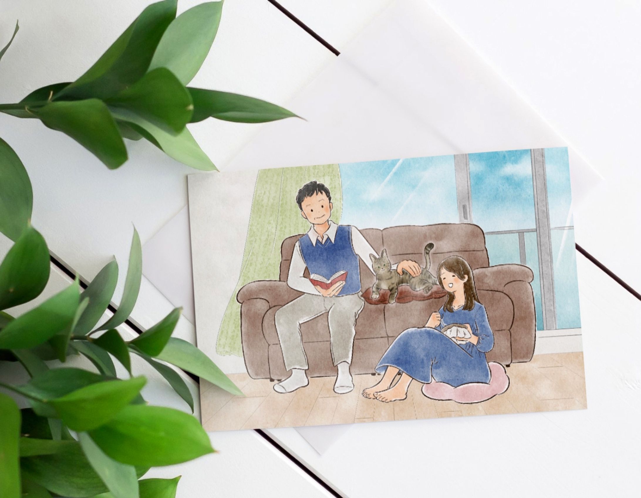 relaxing off day｜オーダーイラスト-1