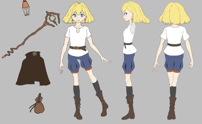 オリジナルキャラクター「ソリア・ラズール」三面図