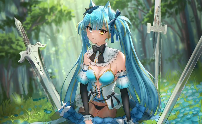 Vtuberの蒼鈴ルナさんを描きました