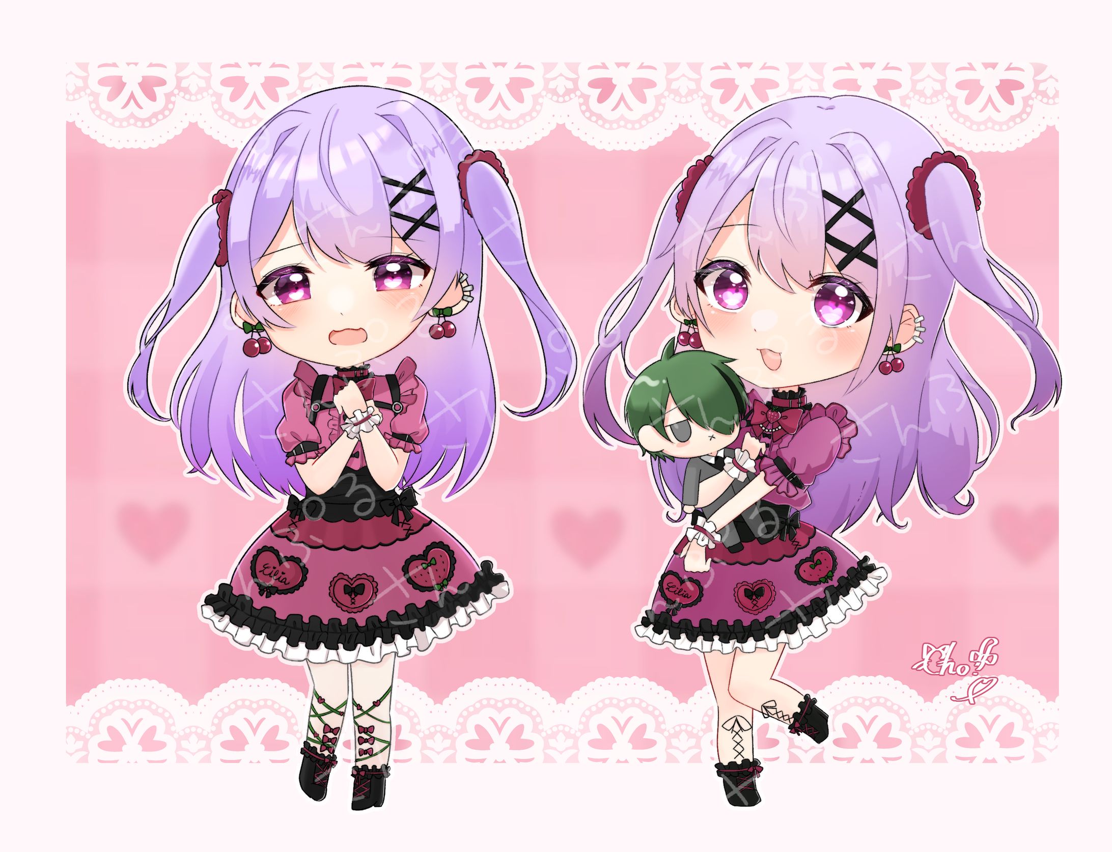 【実績紹介】有栖宮のん様 ミニキャライラスト(2種)-1