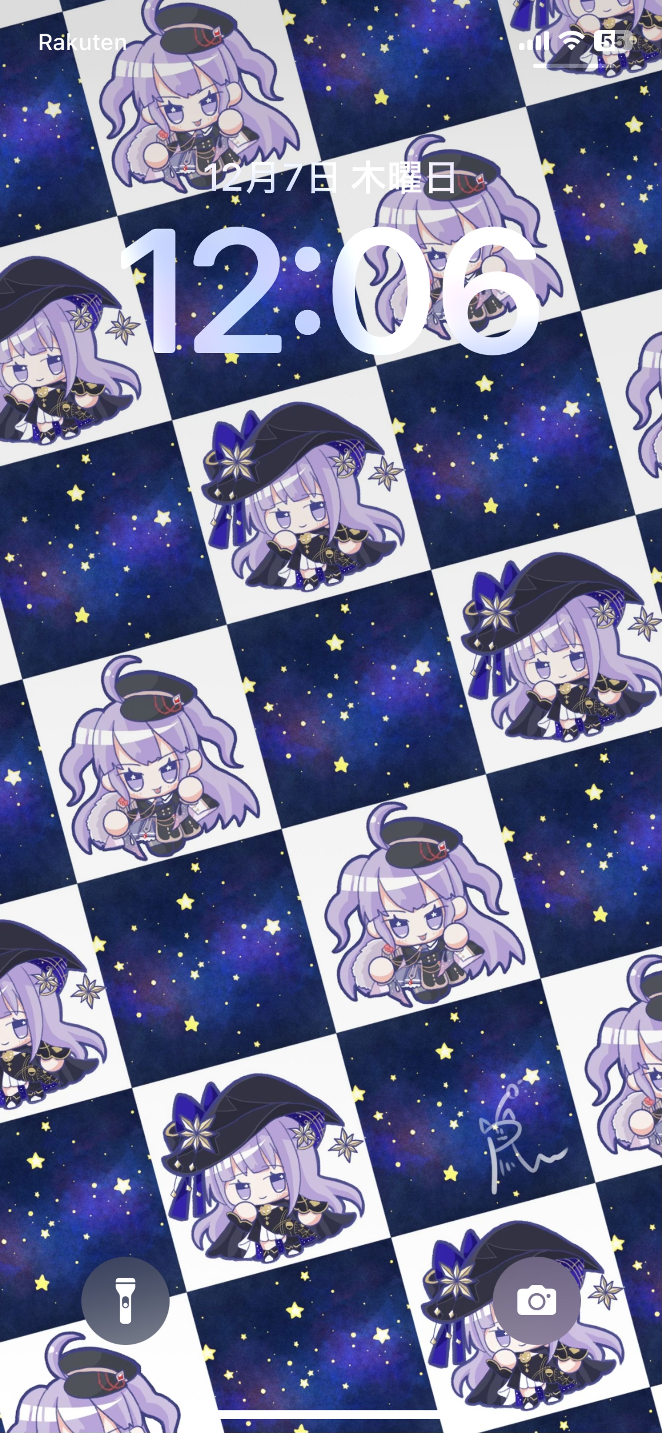 【ご依頼】クライアント様のOCのスマホロック画面-1