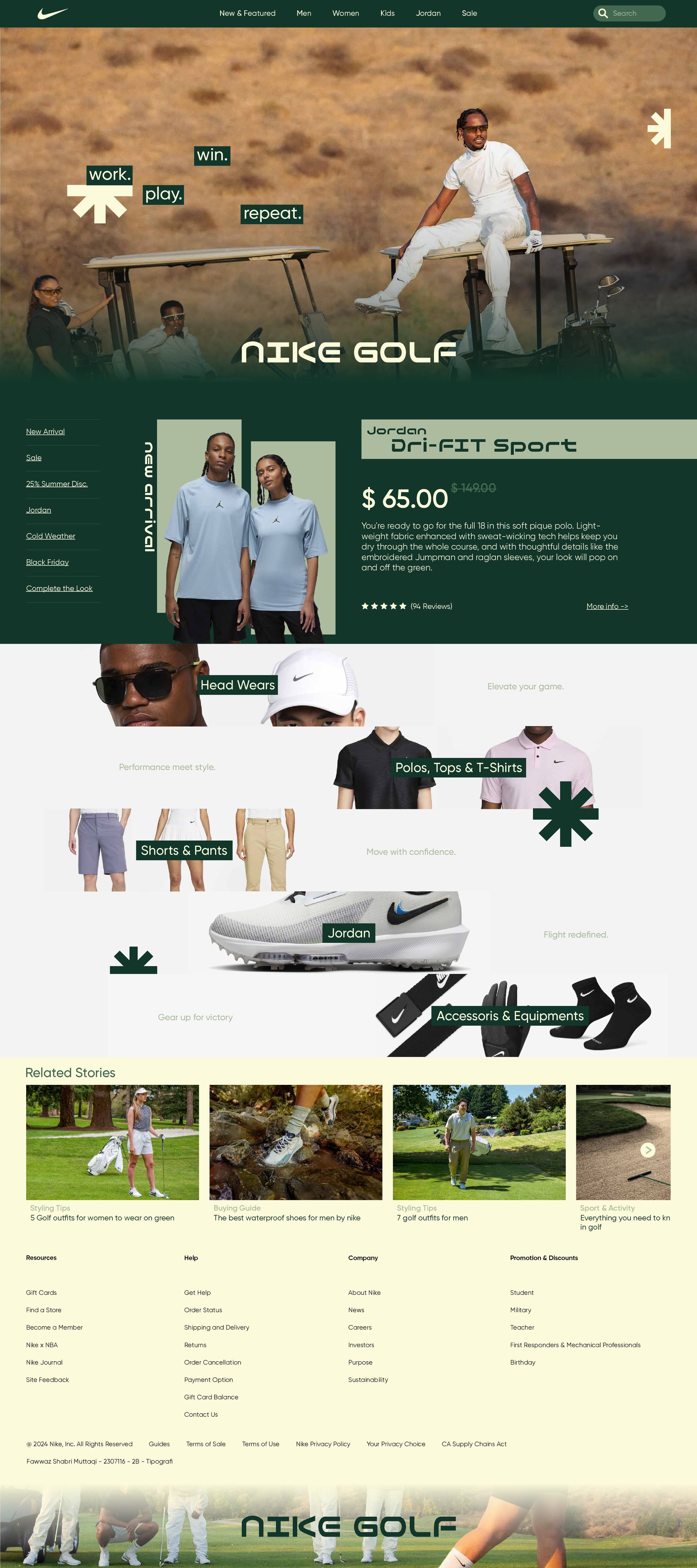 Nike Golf UI website Design-1
