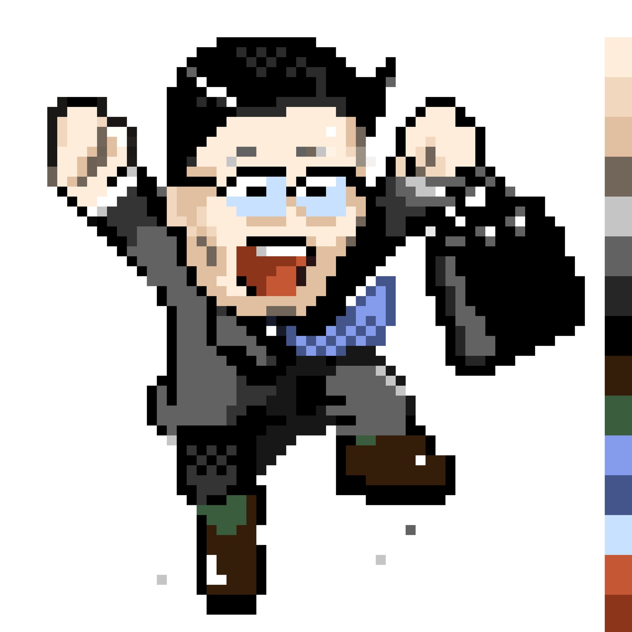 【ドット絵】滞空中のサラリーマン（秋吉）-1