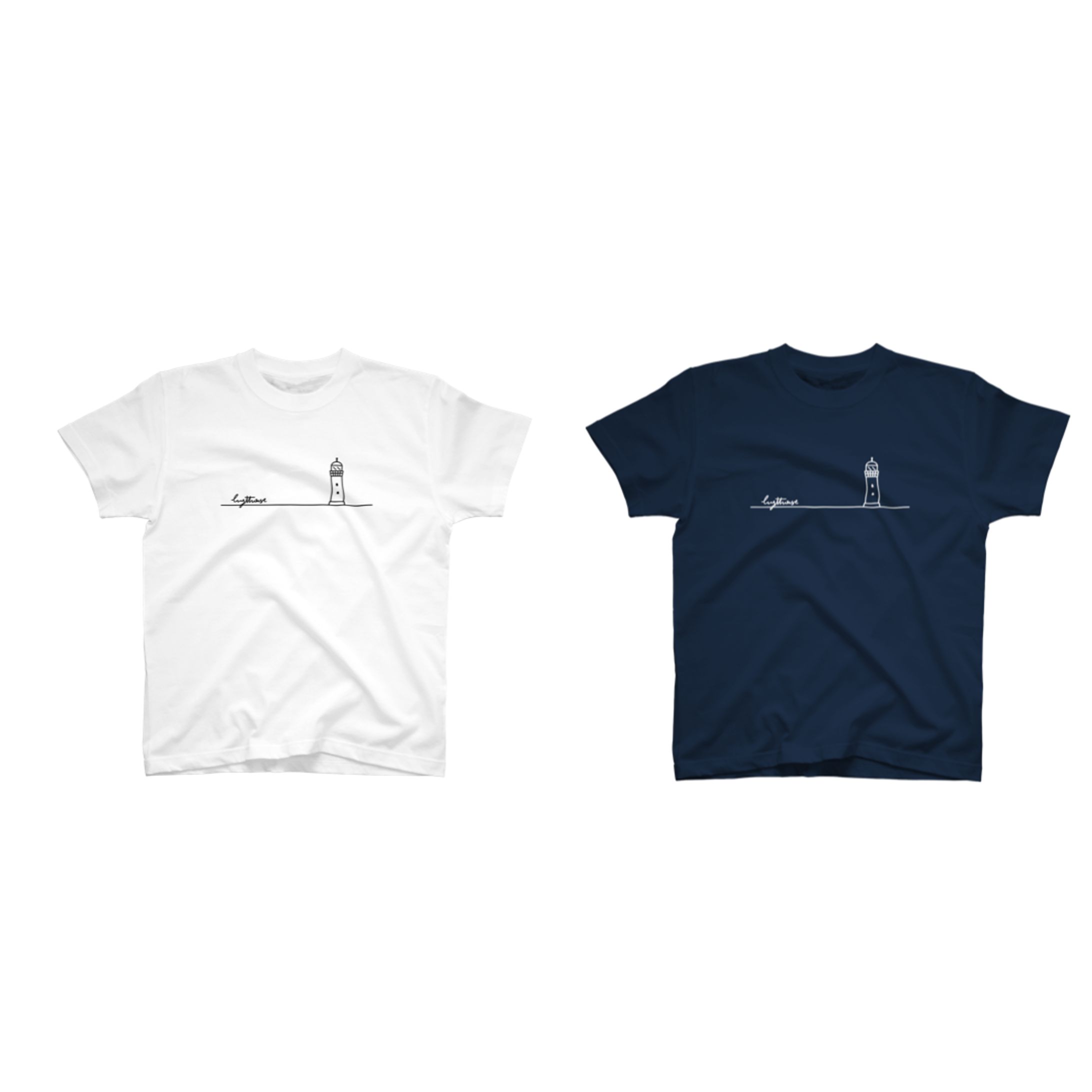 シンプルな灯台Tシャツ-1