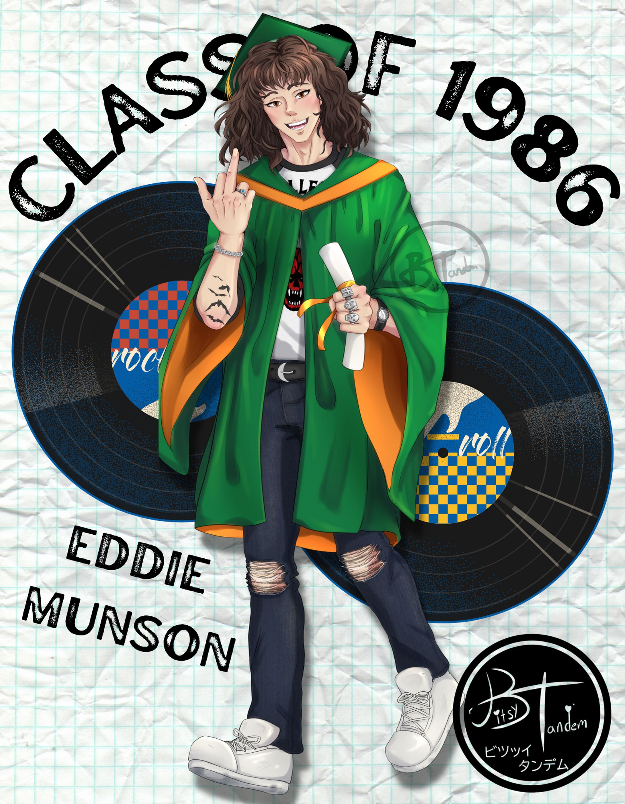 Eddie Munson - Stranger Things Anime Style Fan Art-1