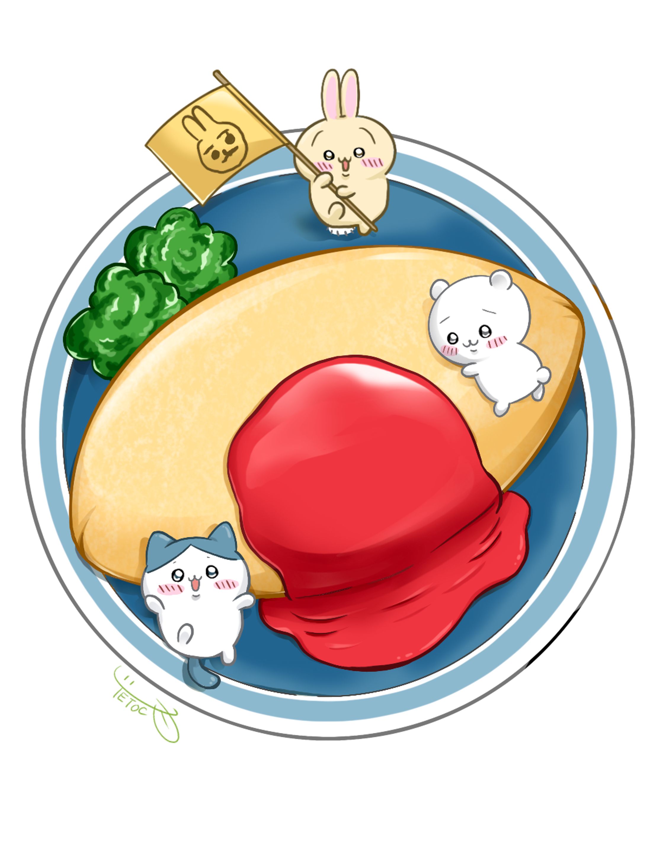 巨･オムライスとちいかわ(ちいかわ／ハチワレ／うさぎ)-1