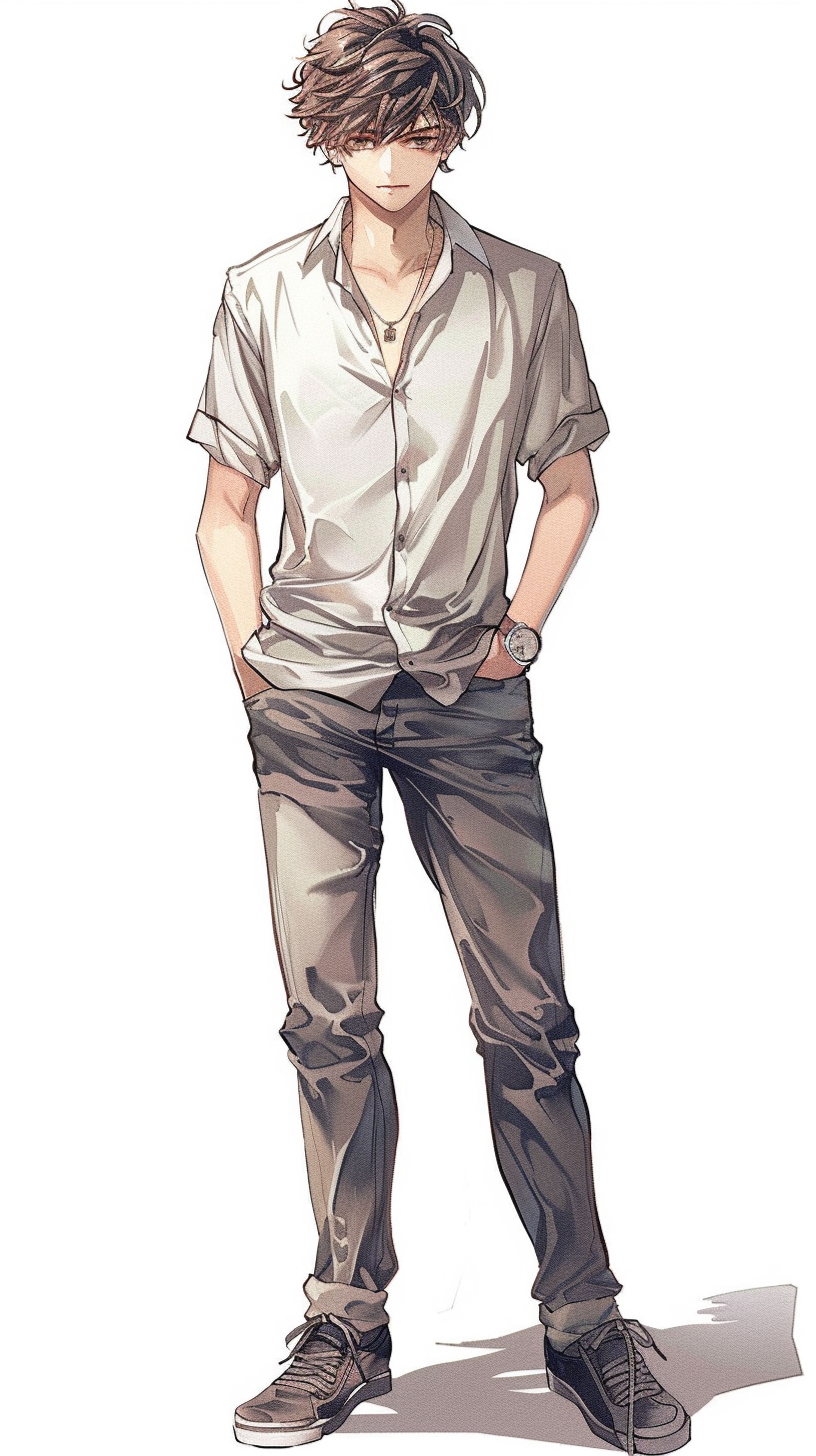 アニメキャラ　立ち絵　男の子-1