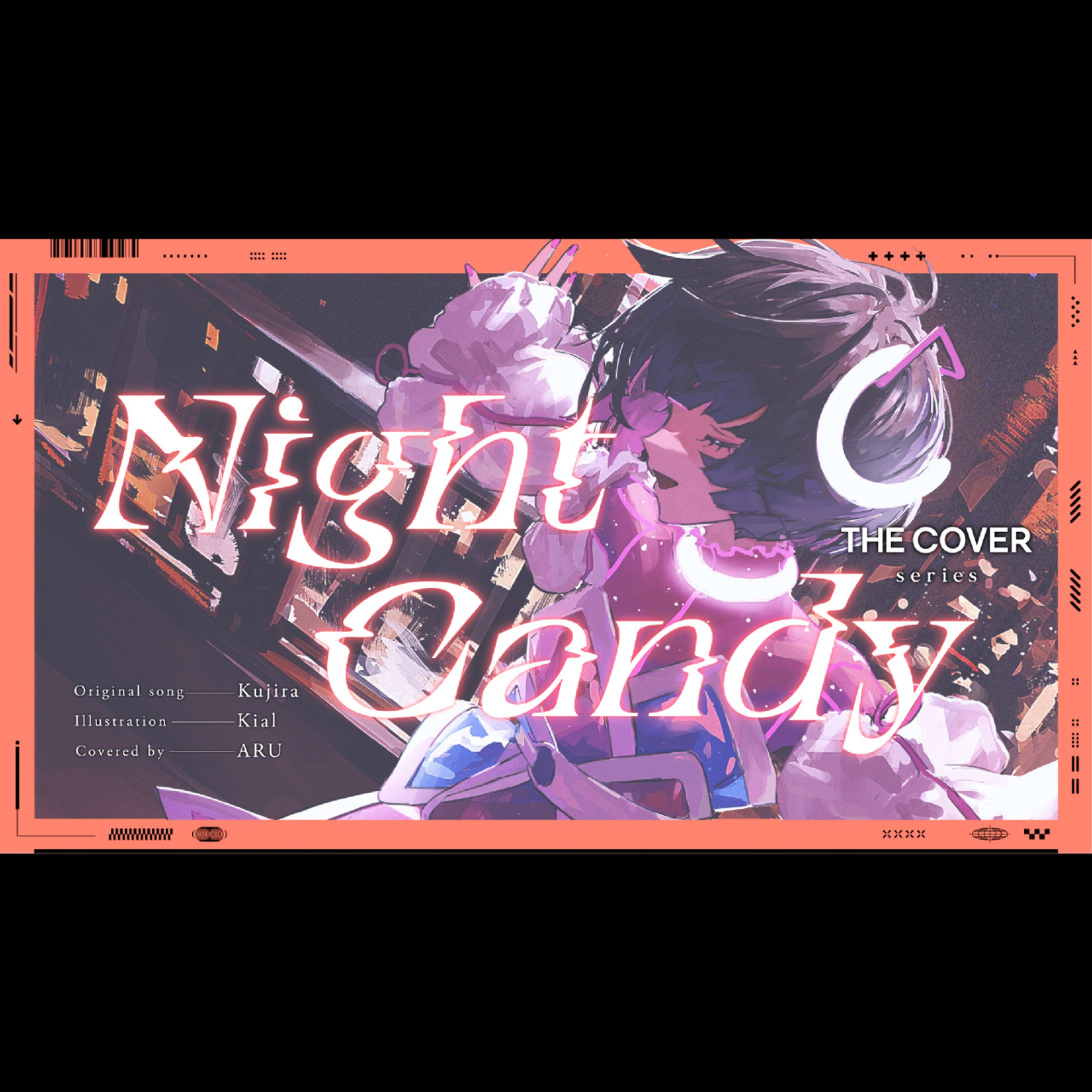 「Night Candy - くじら covered by 存流」のタイトルロゴ・リリックデザイン-1