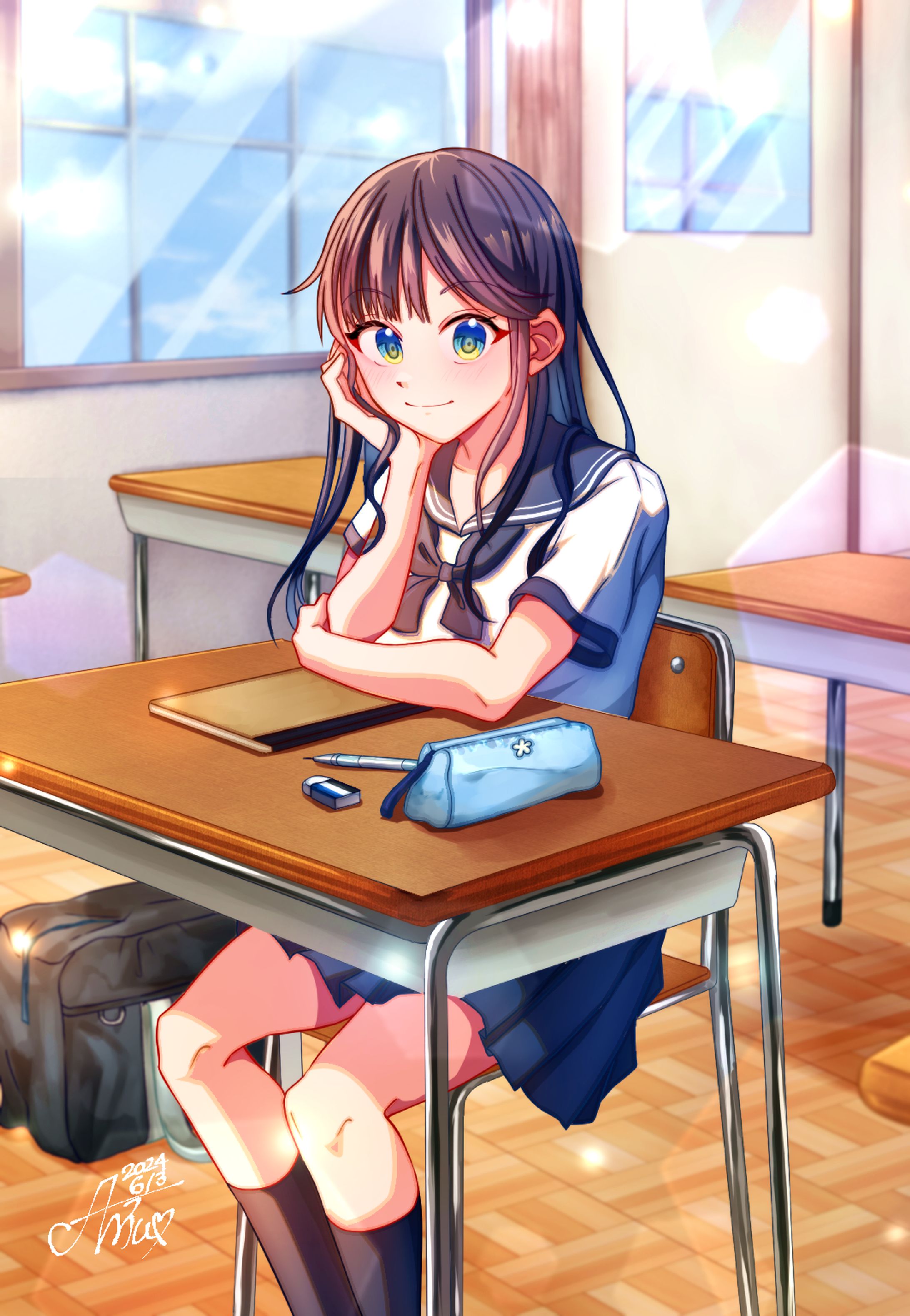 教室の女の子-1