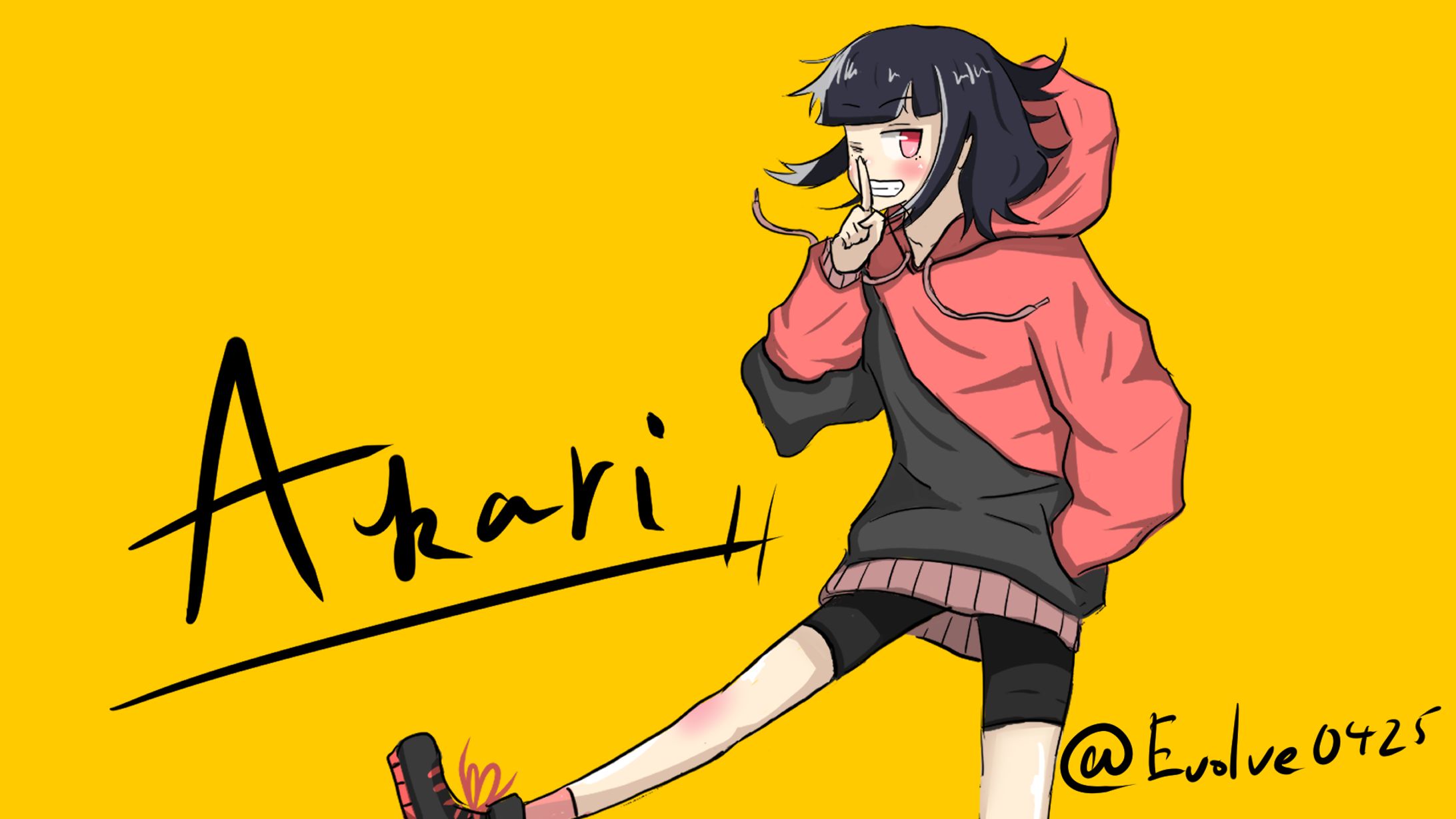 オリキャラ（アカリ）立ち絵-1