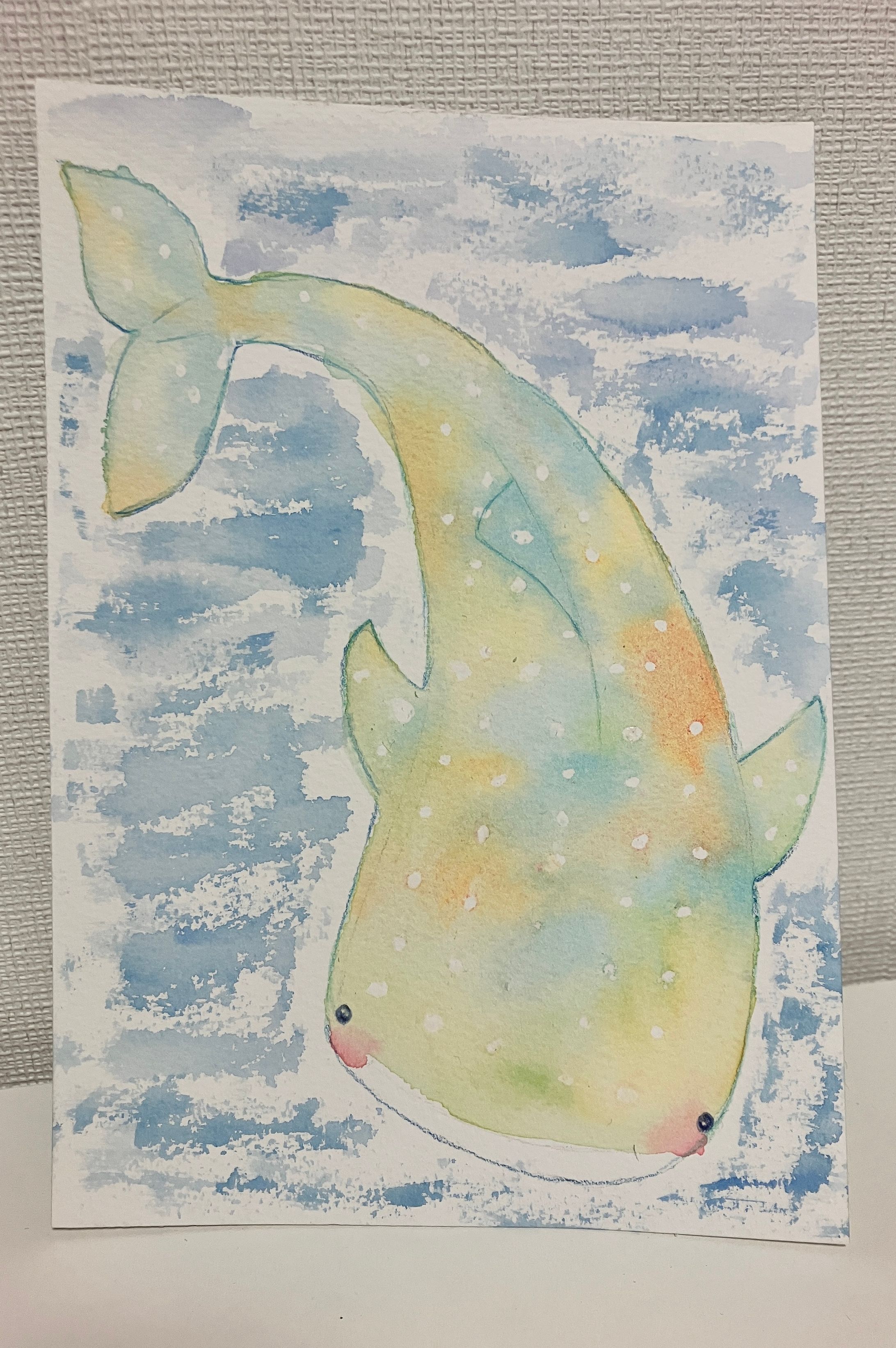 水彩　ジンベエザメ-1