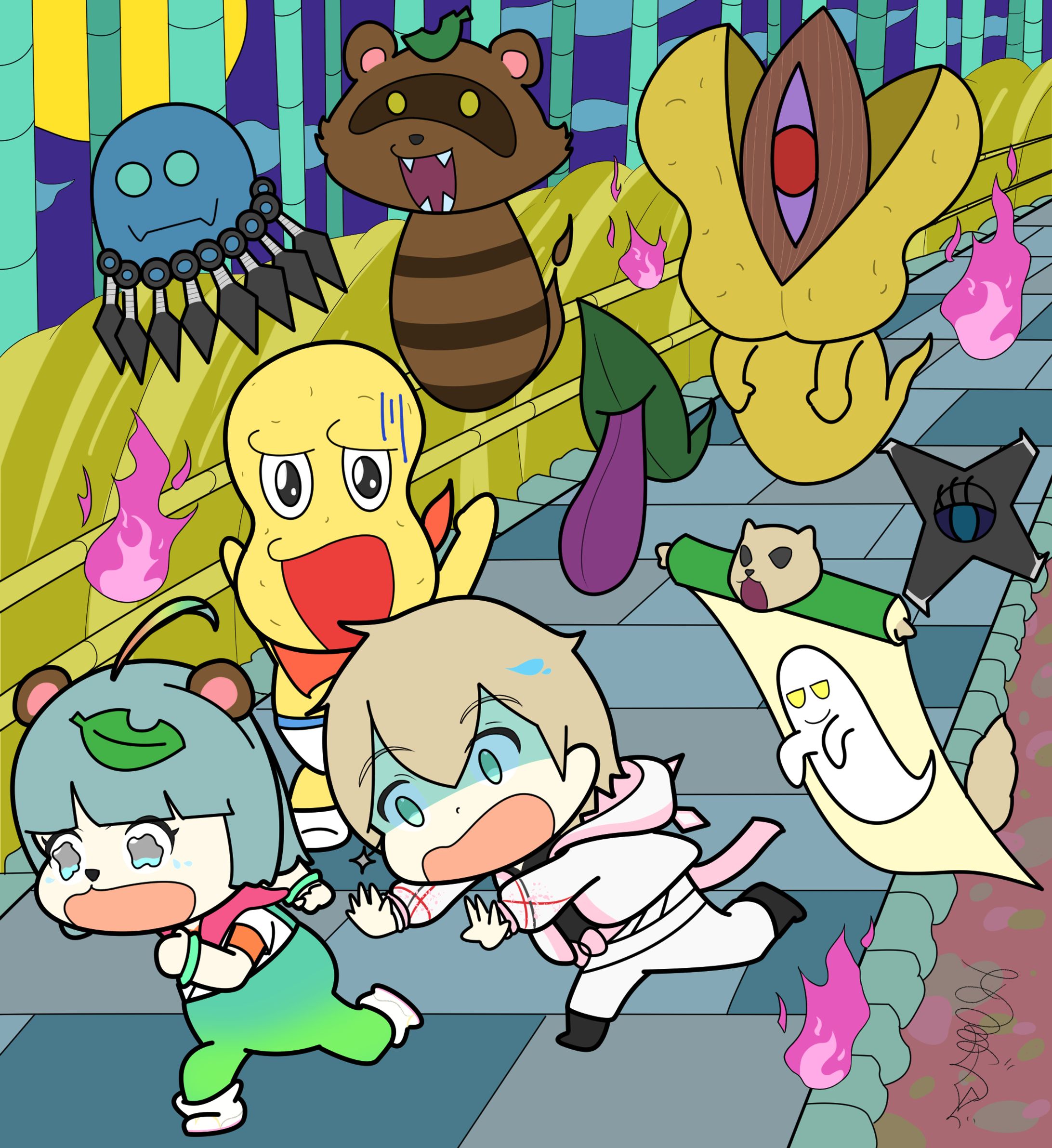 2024ぽんぽこ24時間配信cm用イラスト-1
