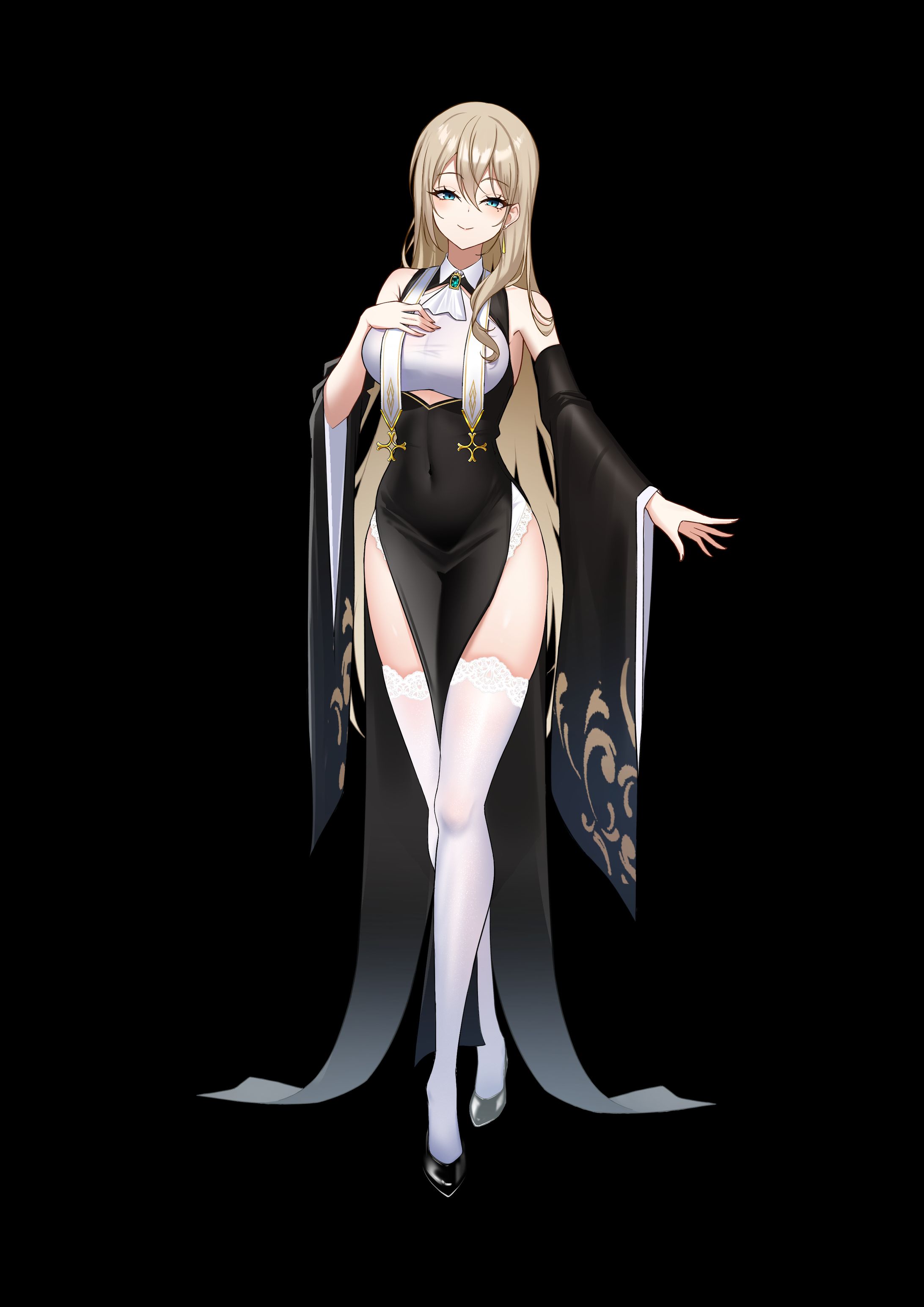 卒業制作シスター立ち絵(レッグウェア差分)-1