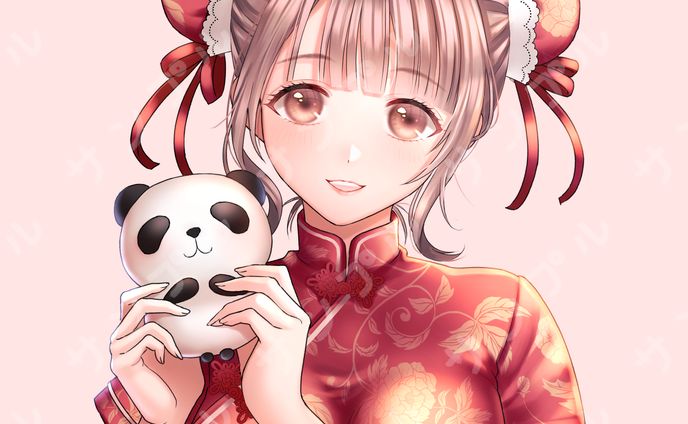 配信用イラスト チャイナ服の女の子