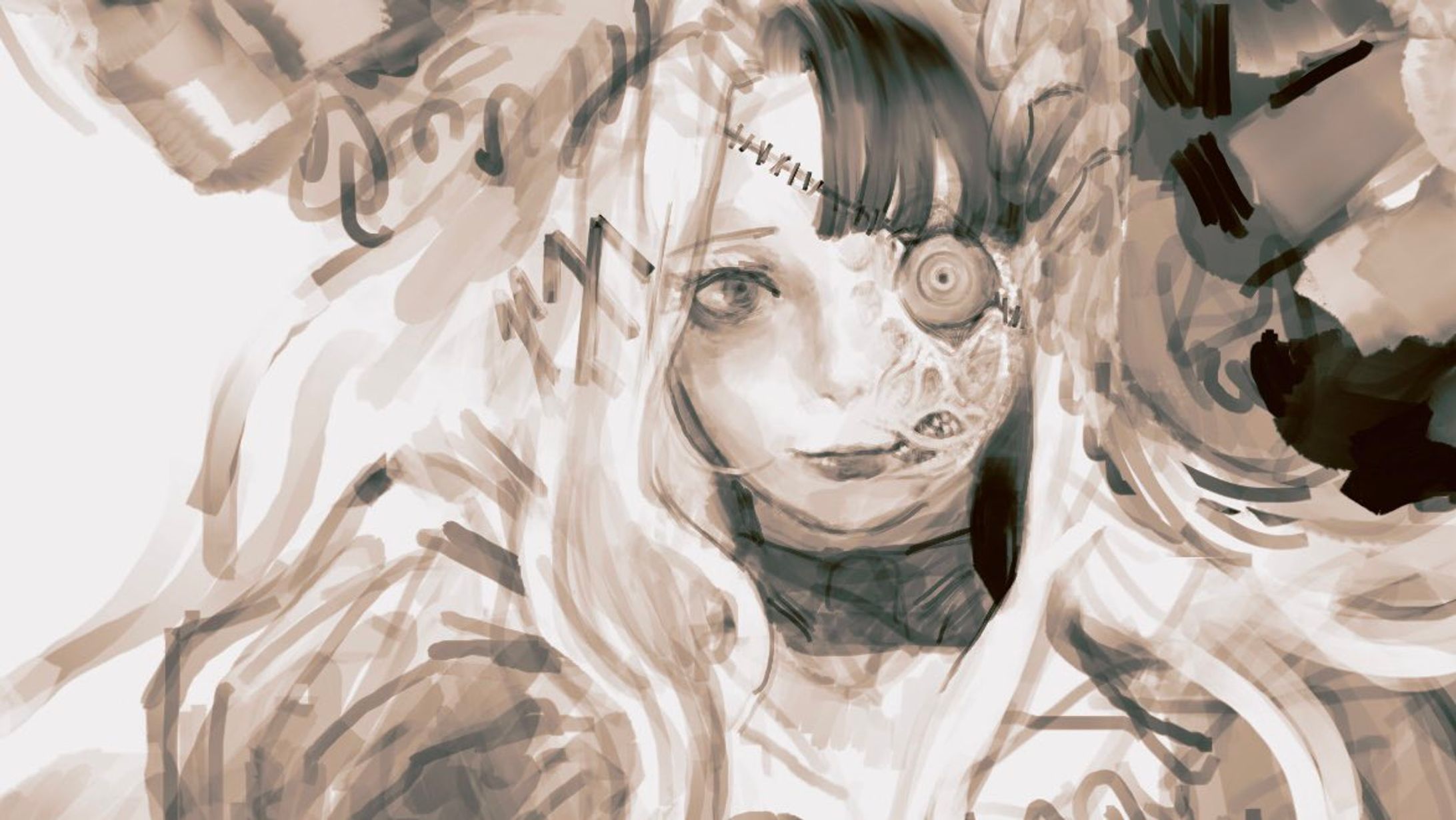 オリジナル：Terror Queen／モノクロ・一枚絵-1