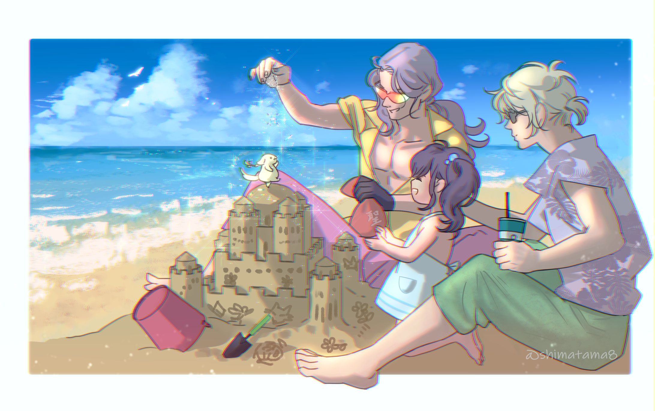 浜辺の砂糖の魔物と孫と使い魔さん-1