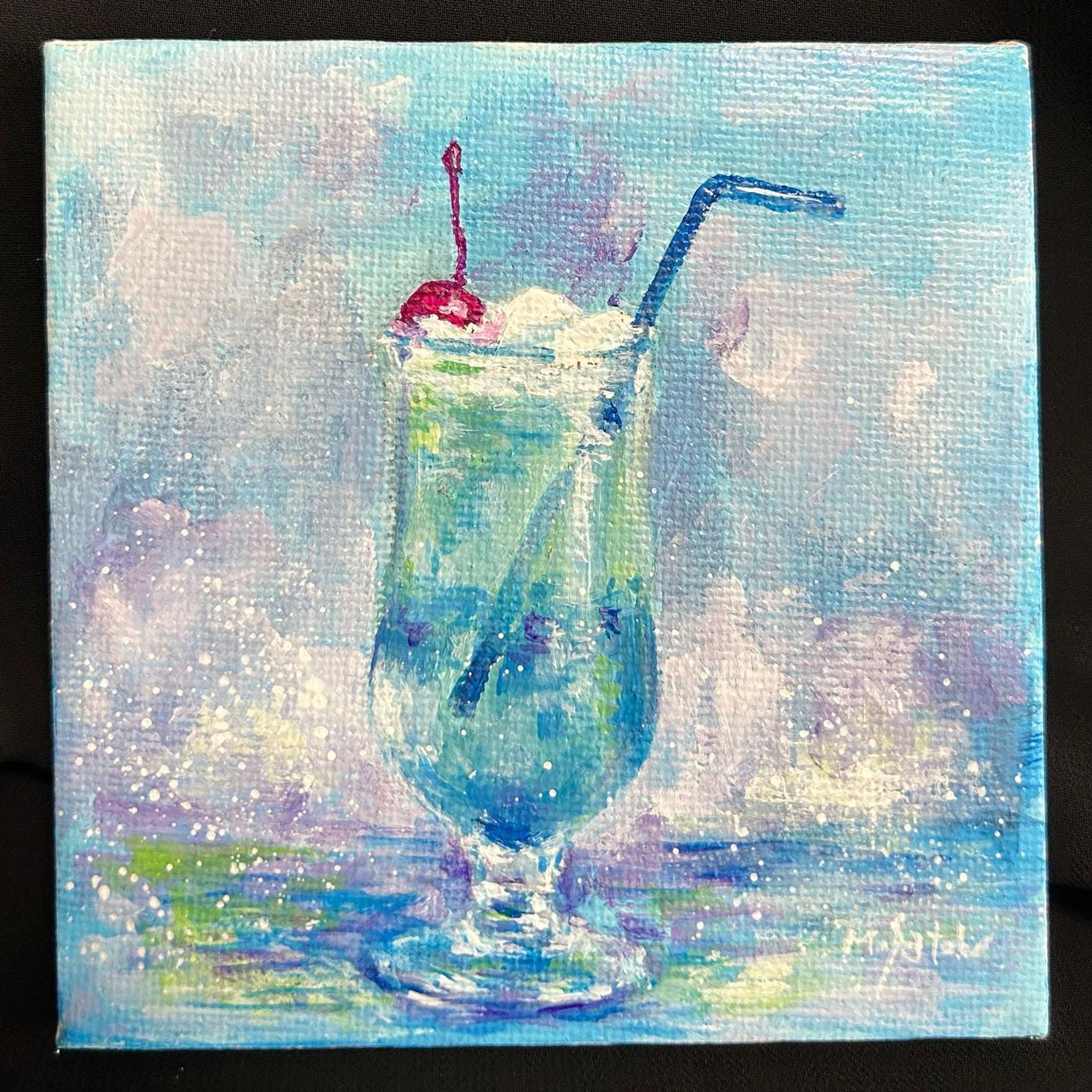 「クリームソーダ」
アクリル　ミニキャンバス10cmx 10cm

#アクリル画 #アクリル絵の具 #acrylicpainting #acrylic 
#クリームソーダ #ミニキャンバス #静物画 #ターナー #ターナー色彩  #u35 #uー35  #melonsodafloat #minicanvas #painting #stilllife #turnercolour-1