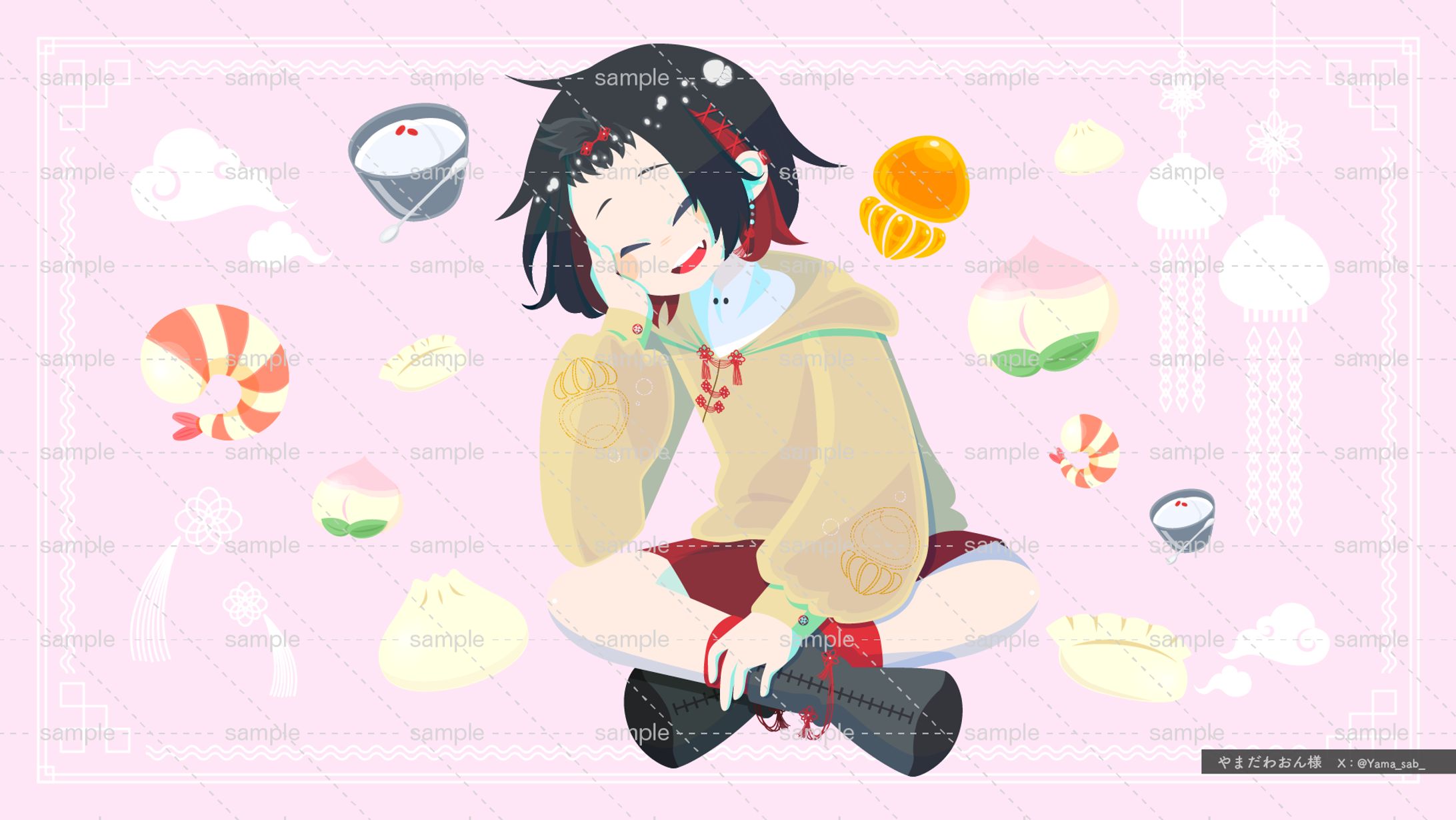 やまだわおん様 歌ってみた素材イラスト 