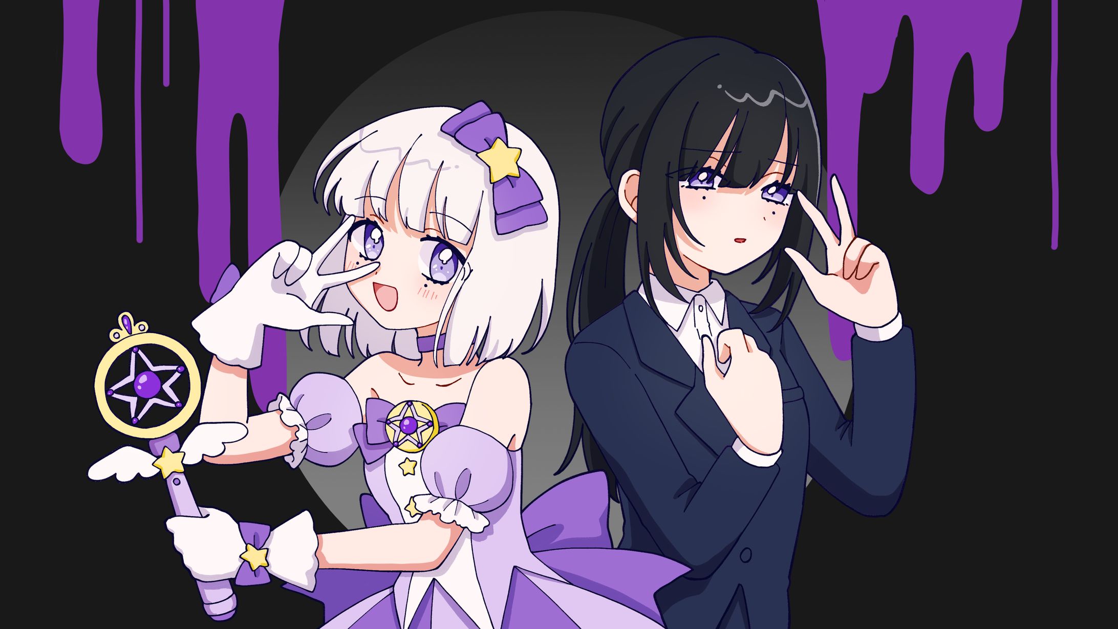 【ﾌﾘｰ】楽曲MVイラスト(魔法少女とチョコレゐト covered by 飴木理人)-1