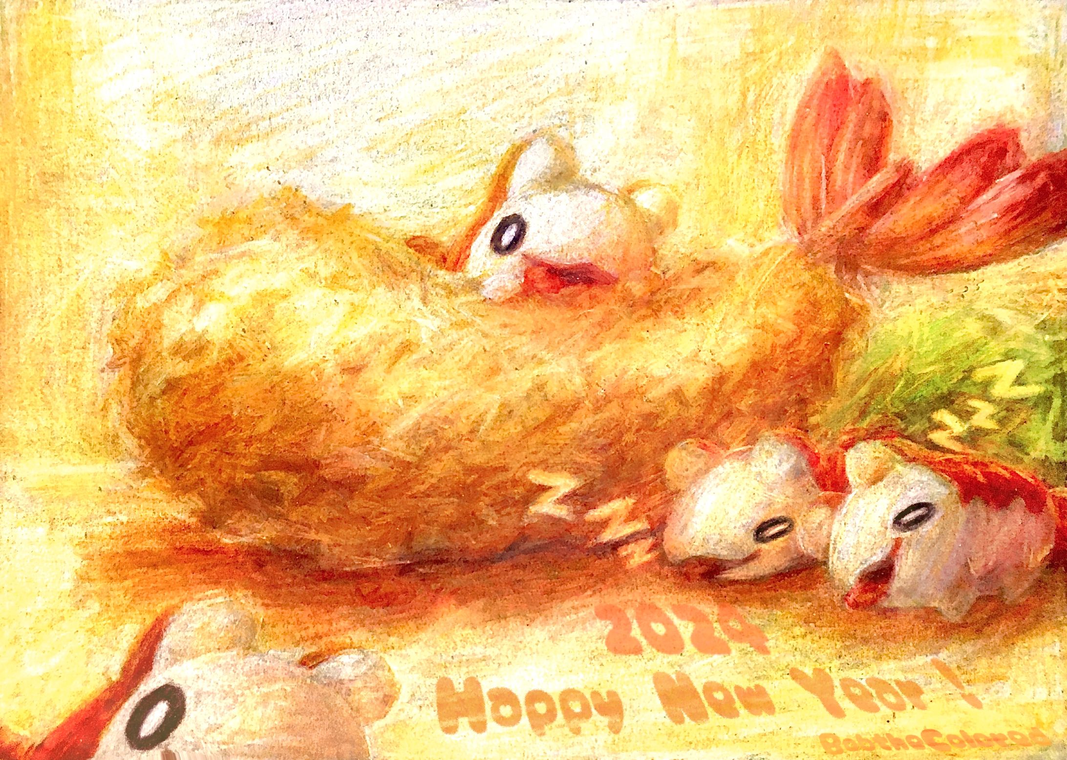 新年は長寿の象徴と共に 2024(創作)-1