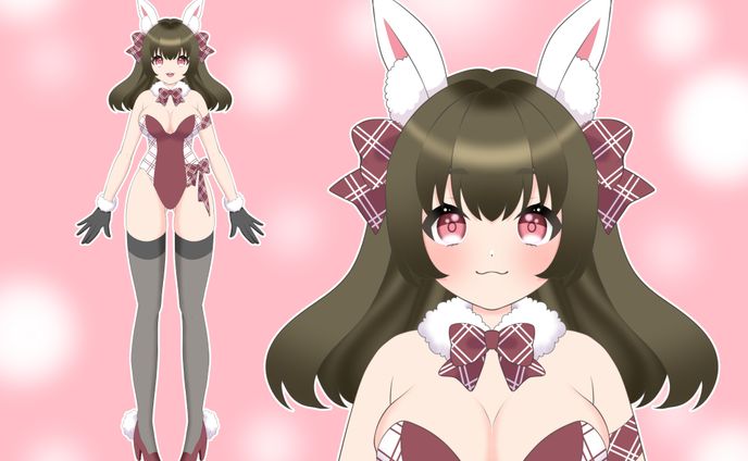 バニーガールの女の子【パーツ分け済PSD】