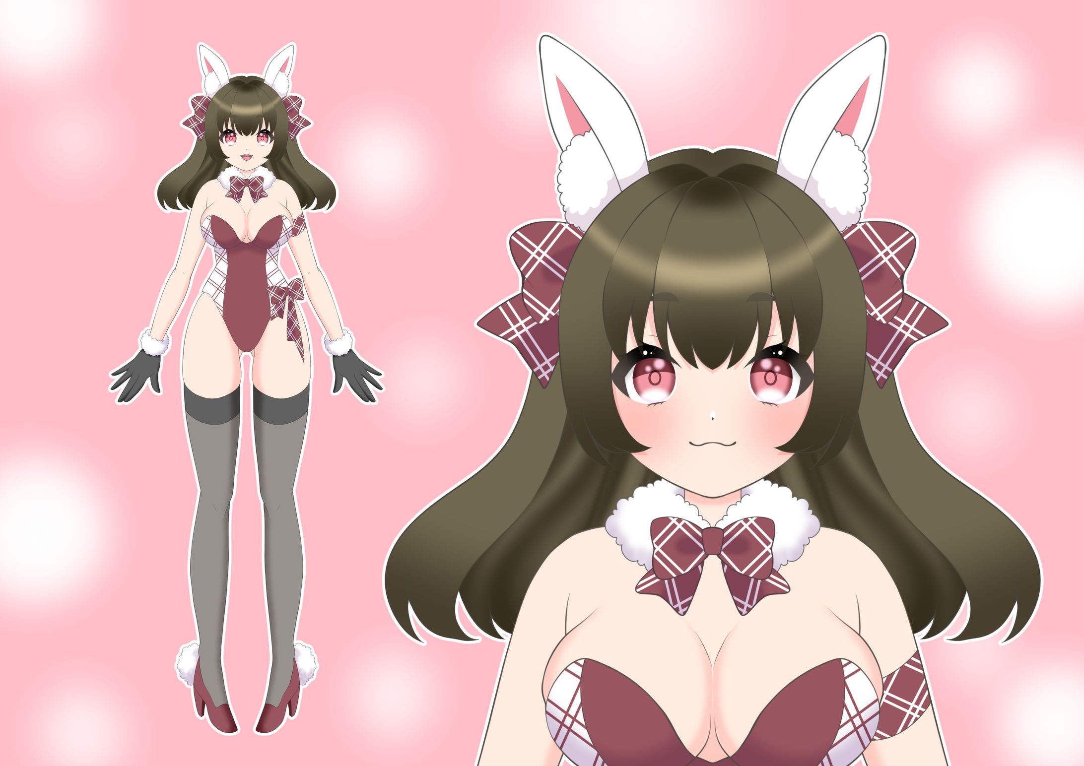 バニーガールの女の子【パーツ分け済PSD】-1