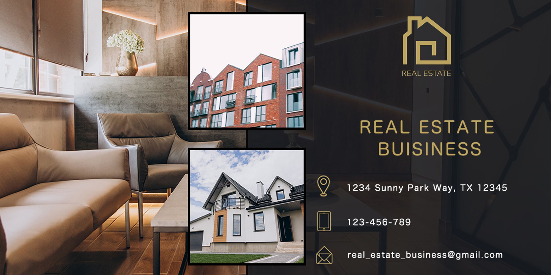 不動産会社広告２(英語) Real Estate Banner-1