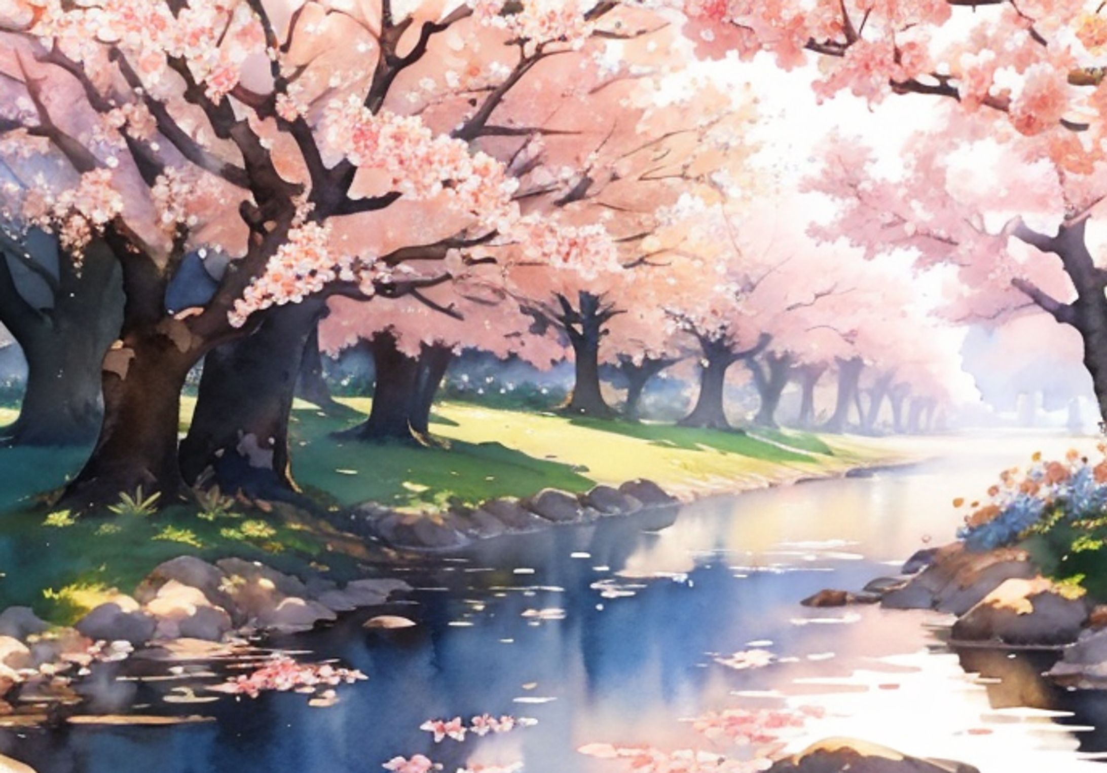 水彩画風_桜-1