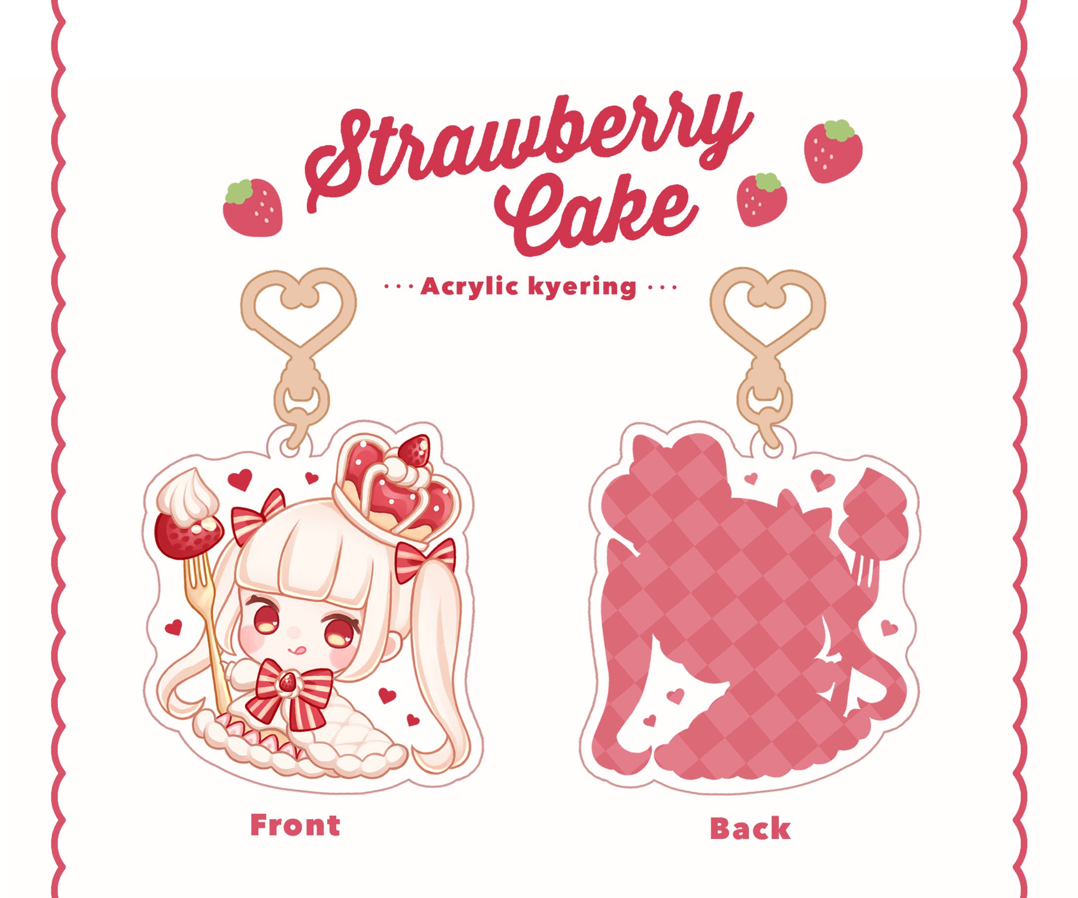 original┊ミニキャライラスト┊いちごケーキアクキー-1