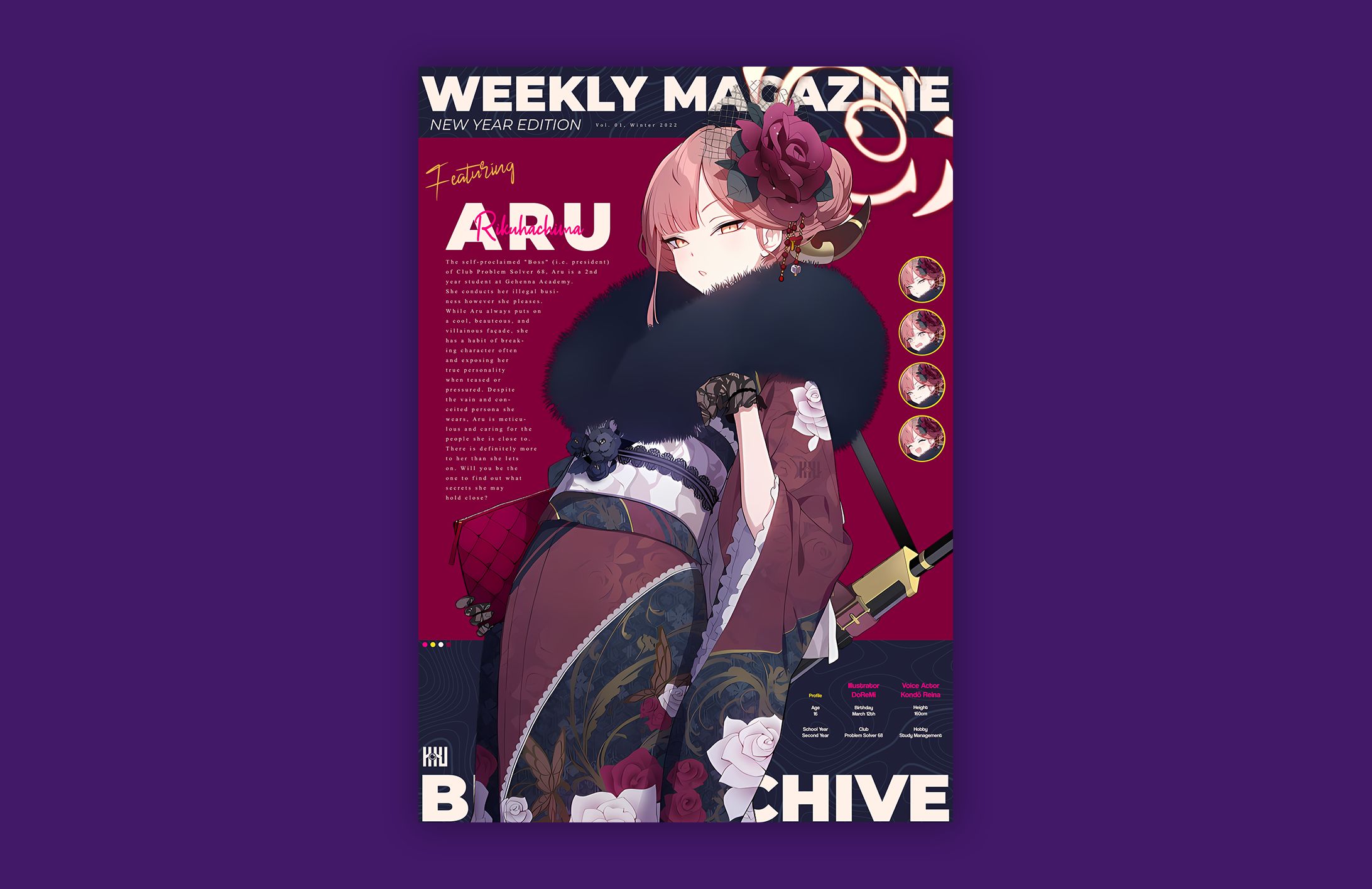 Rikuhachima Aru Blue Archive Poster-1