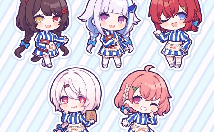 【SDイラスト】にじさんじ×ウェンディーズ・ファーストキッチンコラボ用グッズ