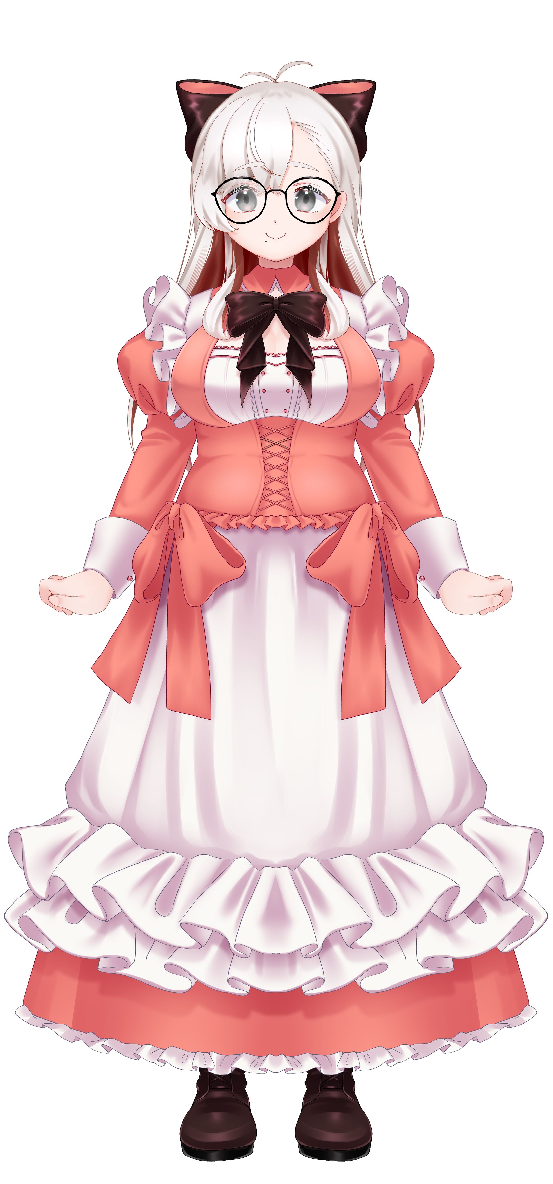 天米もち粉様メイド服衣装live2Dパーツ分けイラスト-1