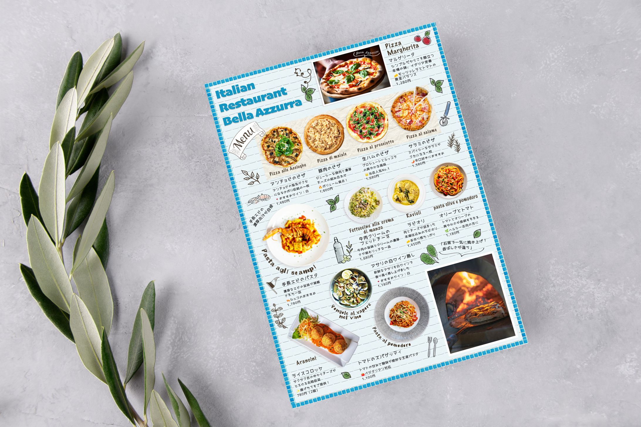 Menu & Poster "Restaurant Bella Azzurra"-1