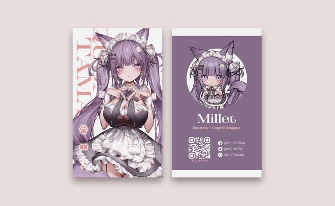 名刺デザイン、illust