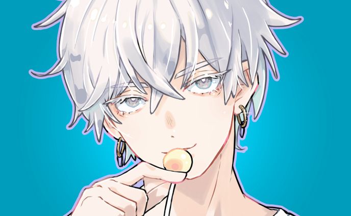 白髪ショートの男の子