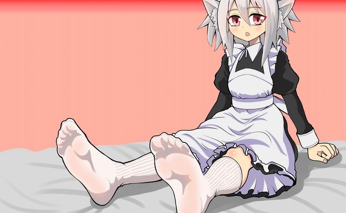 猫耳メイドの足の裏