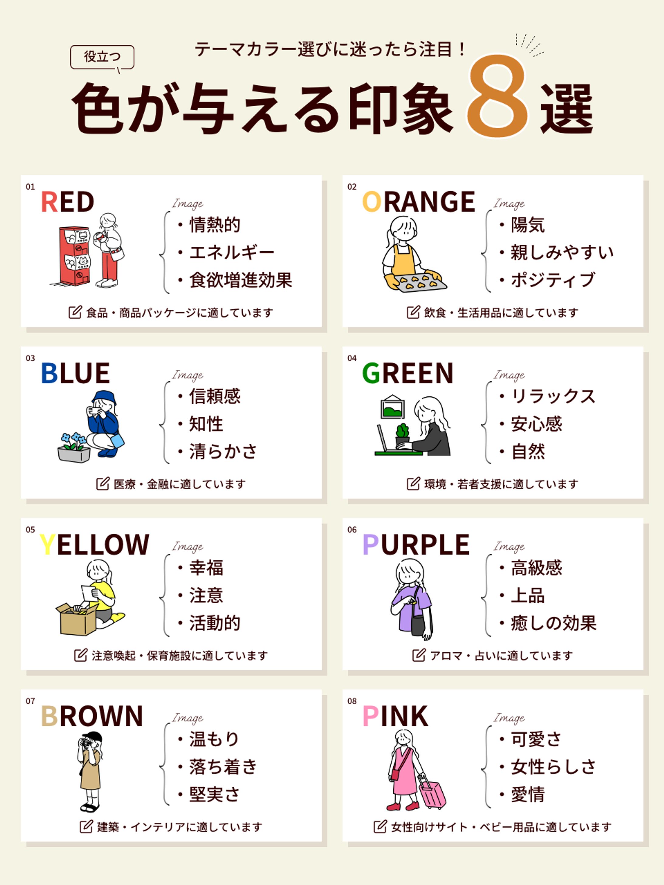 【サンプル】図解  色が与える印象-1