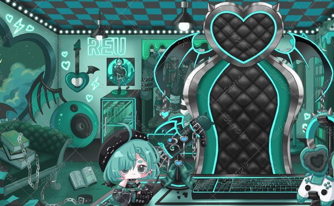 緑魔れう様 配信部屋背景