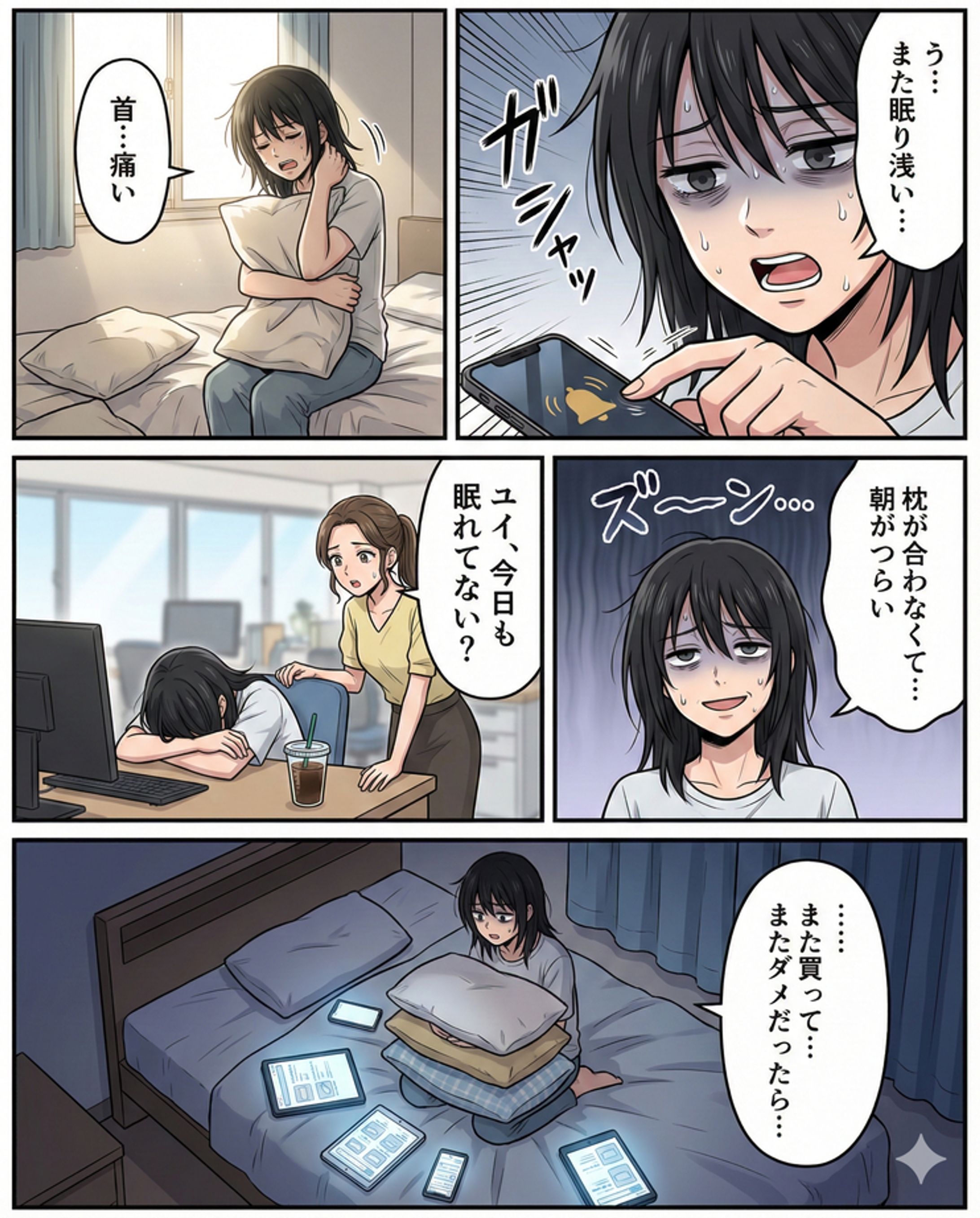 枕カバー 付 実用的 健康枕広告漫画-1
