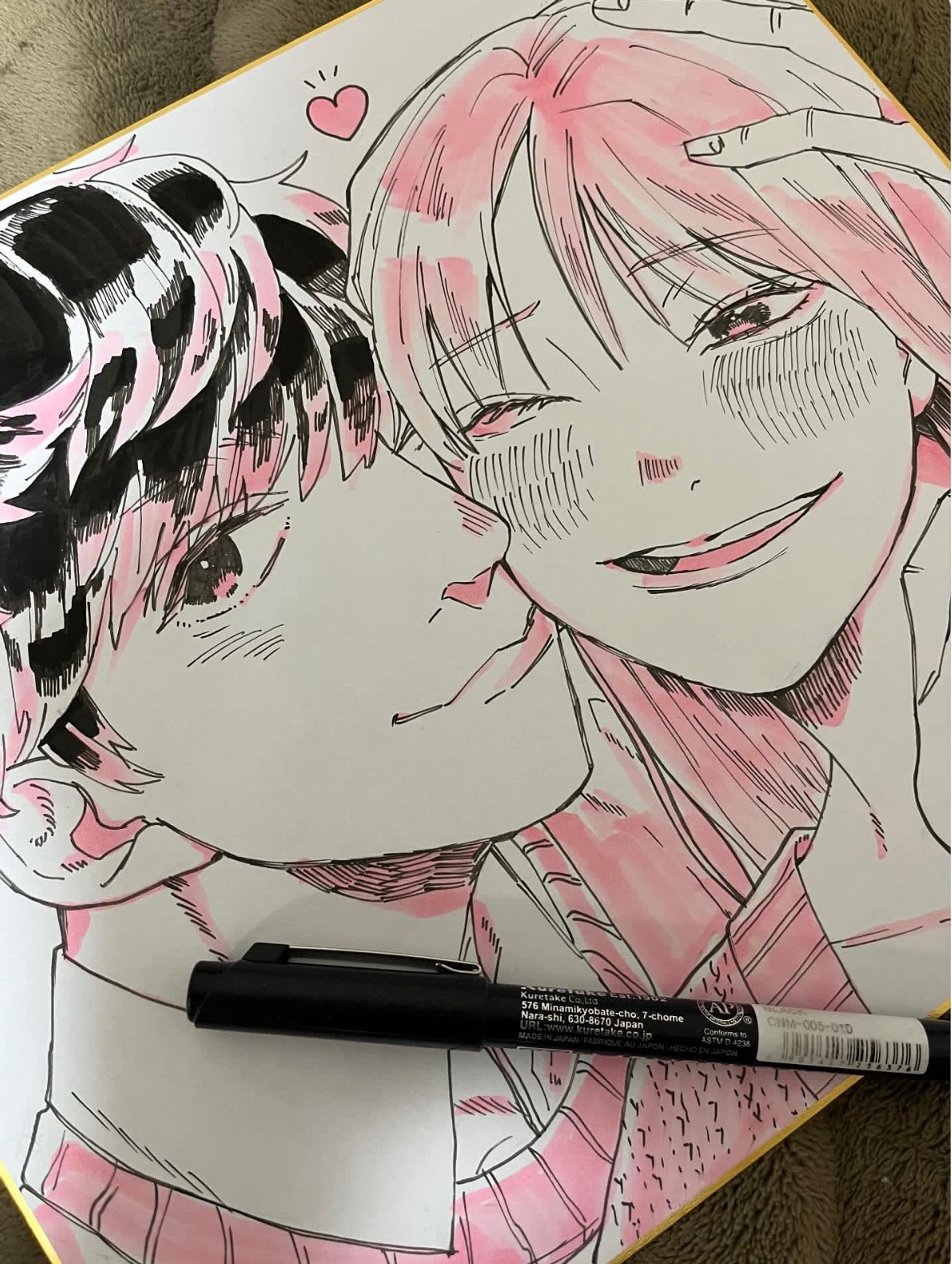 【個人依頼】似顔絵カップルイラスト色紙-1