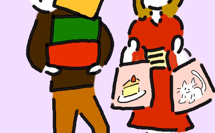 写真、シンプルイラスト