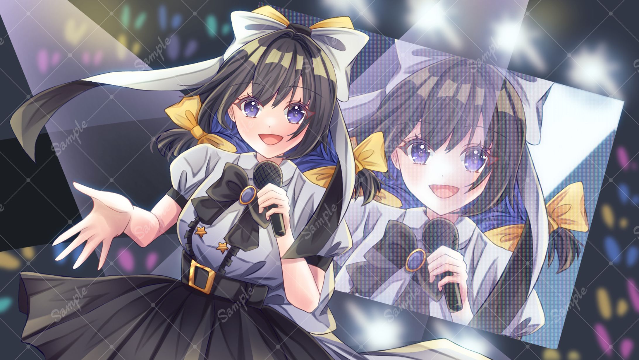 女性ライバー様背景あり1枚絵-1