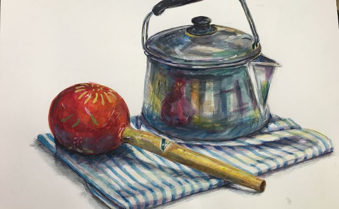 着彩習作《静物Ⅰ》
