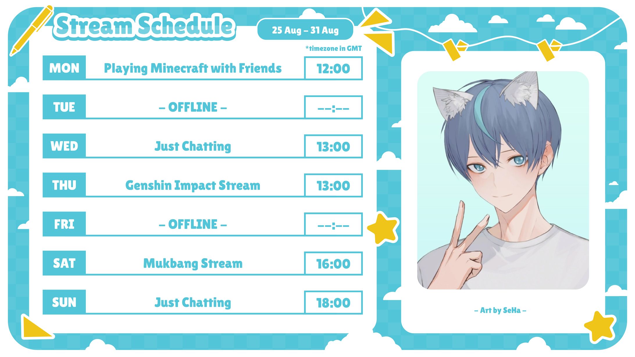 [FREE Ko-fi] Cute Comfy Stream Schedule-1