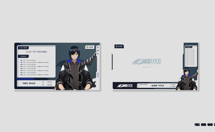 Vtuber 浮世ソラ 配信画面デザイン