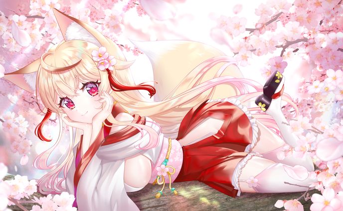 「狐桜こはく様」お誕生日&Live2Dイラスト